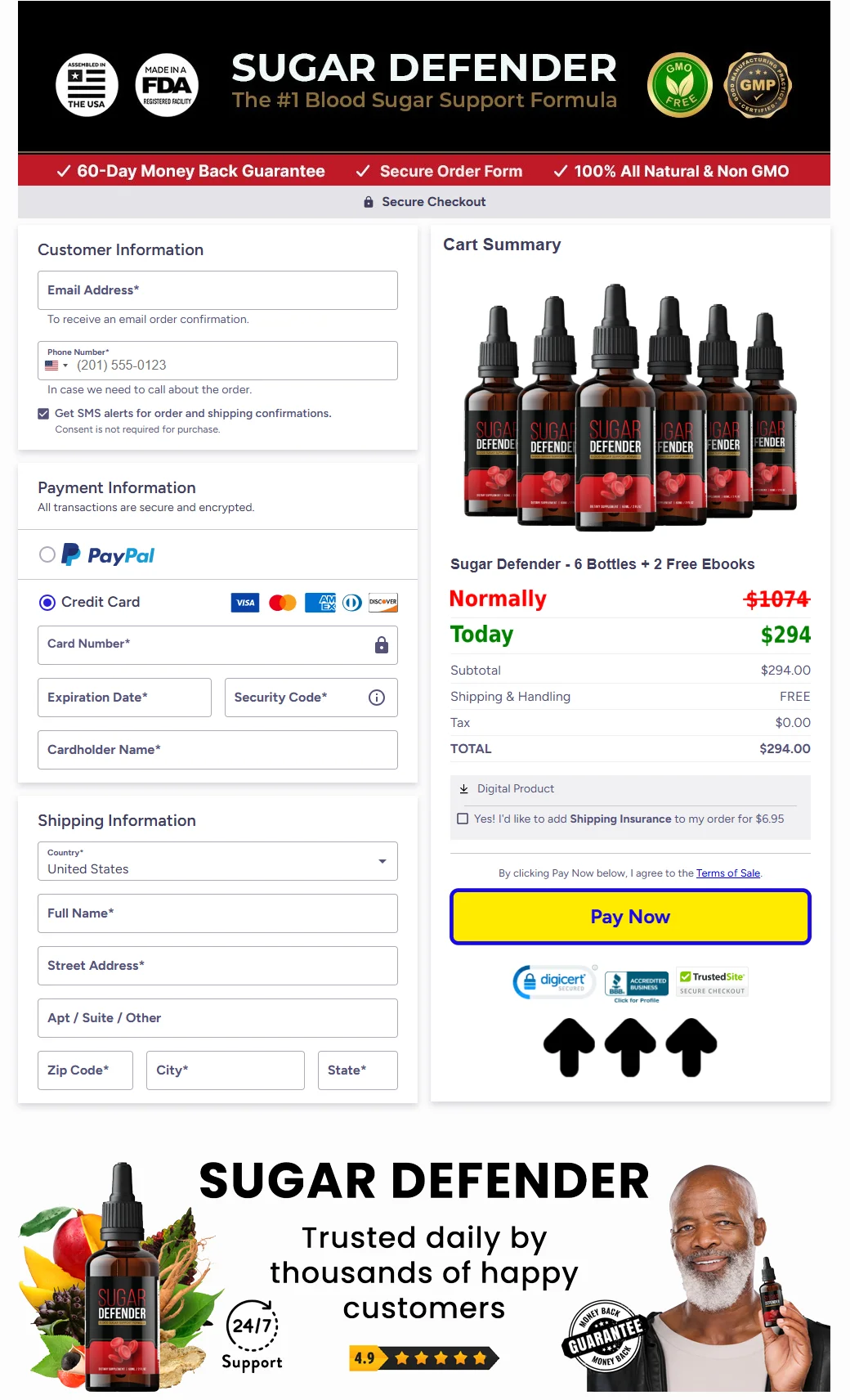Sugar Defender order page 3
